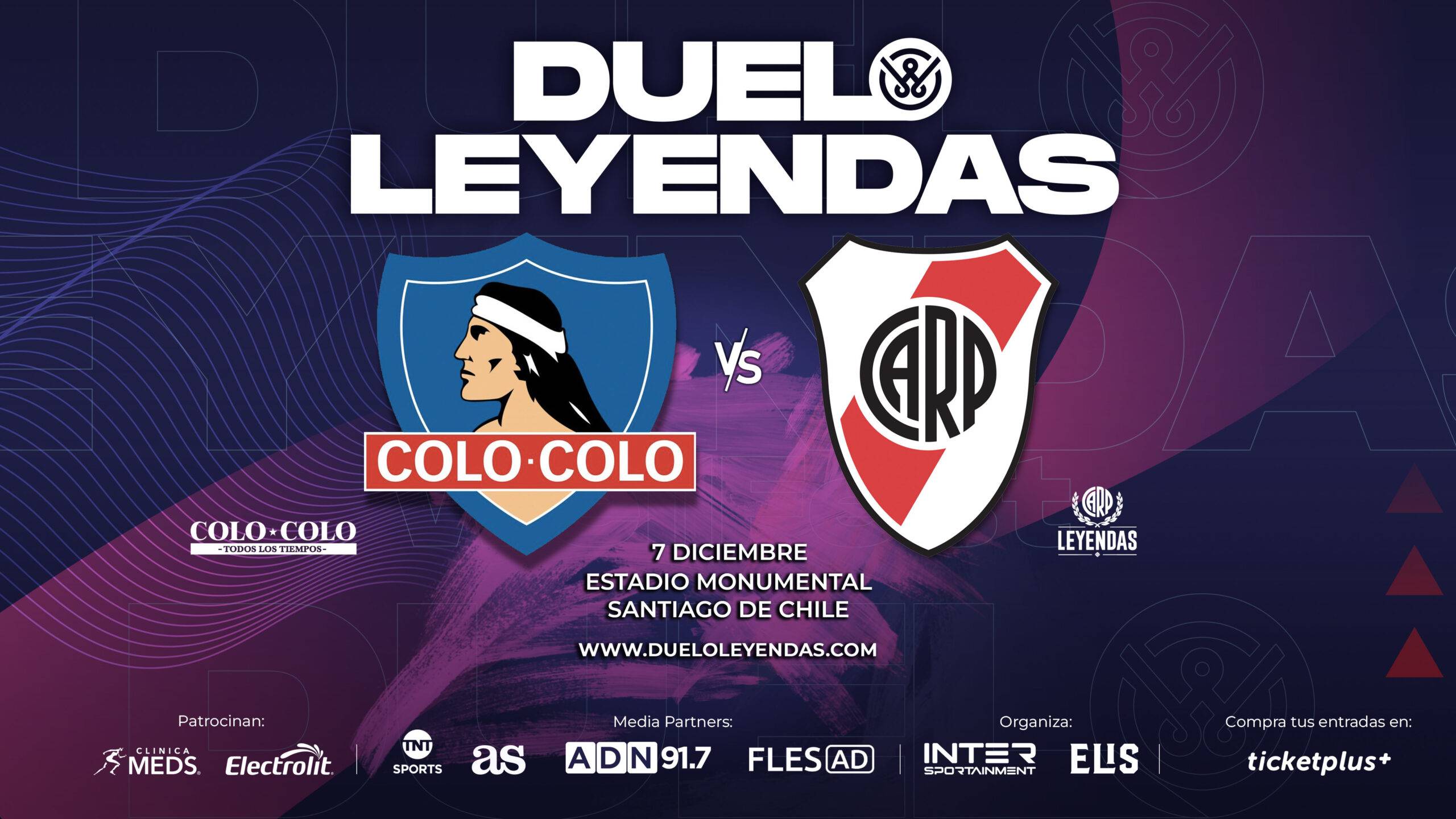 TNT SPORTS transmitirá el Duelo de Leyendas entre Colo-Colo y River Plate