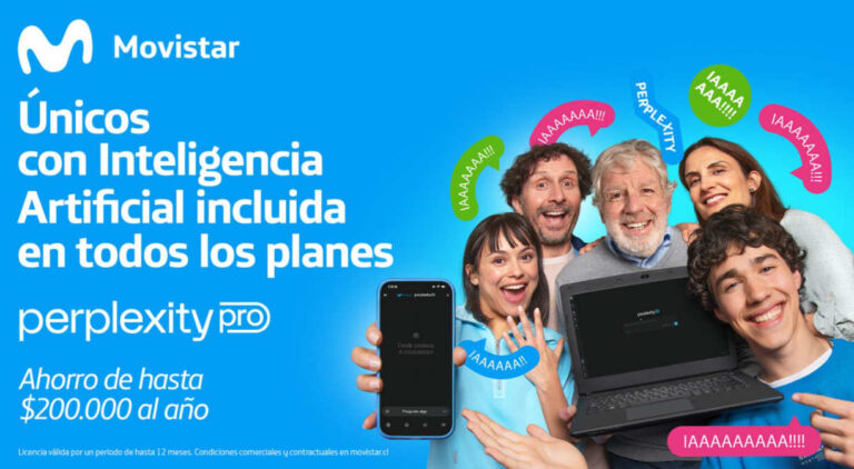 Con Perplexity Pro sin costo: Movistar Chile es la única telco del país en entregar IA a sus clientes de fibra y móvil