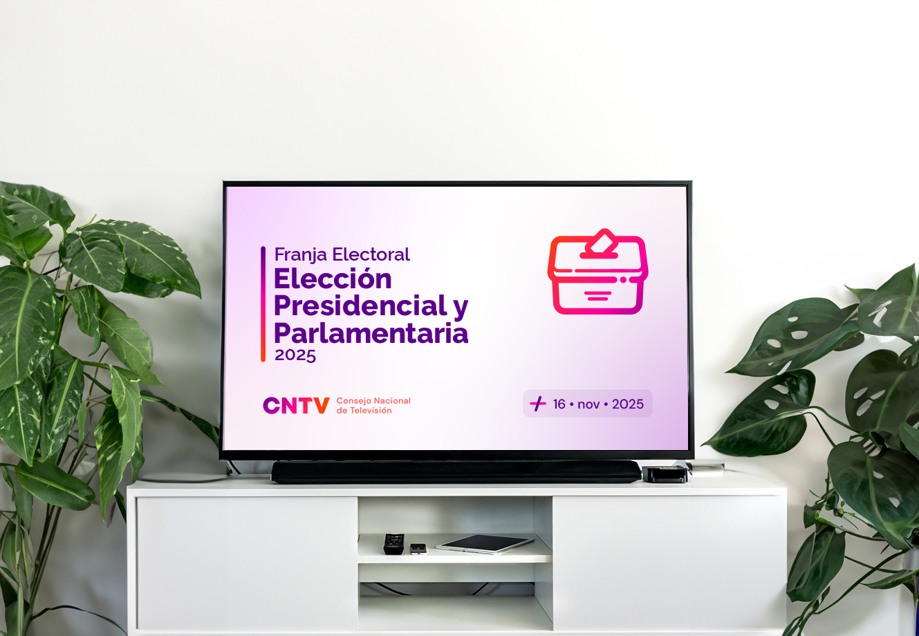 CNTV da a conocer reglamento y distribución del tiempo de la Franja Electoral de la Elección Presidencial y Parlamentaria 2025