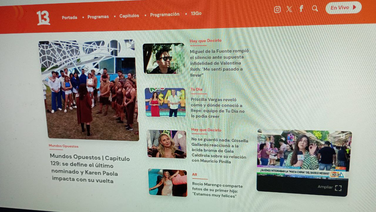 El ecosistema digital de Canal 13 sigue liderando entre los sitios de información y en consumo de contenido